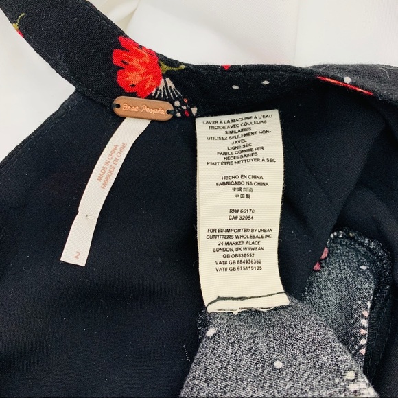 Free People | Black Red Floral Dress - Picture 7 of 8